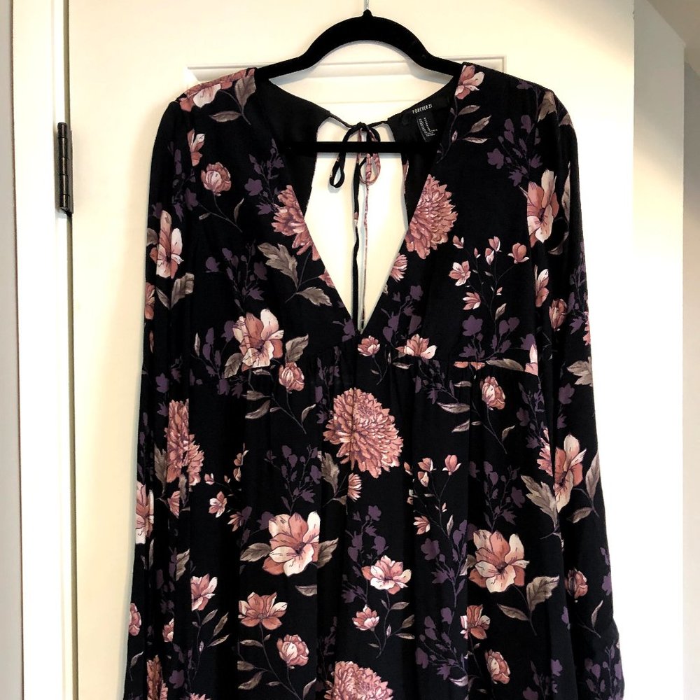 Dark Purple Flowered Dress